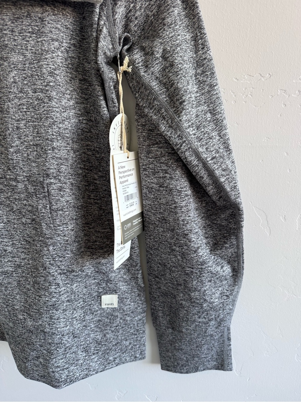 Vuori Halo Performance Hoodie 2.0 Heather Grey LARGE - Picture 4 of 5